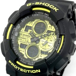 CASIO カシオ G-SHOCK ジーショック 腕時計 アナデジ GA-140DC-1A メンズ ブラック イエロー 海外モデル 無料ラッピング可