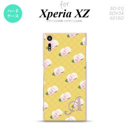 【SO01J】【スマホケース/スマホカバー】【エクスペリア XZ 】SO01J スマホケース XPERIA XZ ケース エクスペリア XZ  イニシャル 花柄・バラ（J） 黄 nk-so01j-265ini【メール便送料無料】