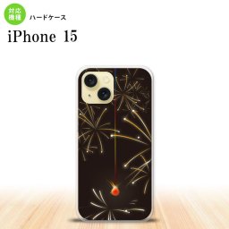 iPhone15 iPhone15 スマホケース 背面ケース ハードケース 花火 線香花火 黒 2023年 9月発売 nk-i15-321