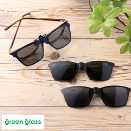 green glass 薄型 軽量 クリップ サングラス 