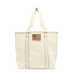 ラルフローレン Ralph Lauren バッグ トートバッグ ショルダーバッグ LG FLAG TOTE ラージ フラッグ トート 428716089 001 WHITE ホワイト