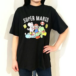 スーパーマリオ マリオカート カラフルヨッシー Tシャツ(ブラック) Mサイズ アパレル 任天堂