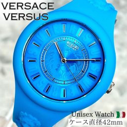 正規品 VERSUS VERSACE ヴェルサス ヴェルサーチ ユニセックス (メンズ・レディース) 腕時計 キラキラ シリコン 水色 ブルー 派手 大人気 時計 メンズ レディース ペアウォッチ ウォッチ 彼氏 彼女 妻 旦那 夫 シリコンベルト 誕生日 プレゼント お祝い お洒落 カジュアル スポーツ かわいい 10代 20代 30代 40代