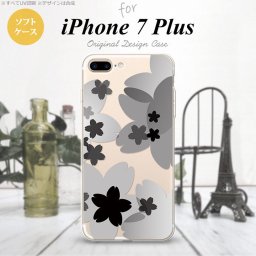 【iPhone7plus】【スマホケース/スマホカバー】【アイフォン7plus】iPhone7plus スマホケース カバー アイフォン7plus ソフトケース 花柄・サクラ 黒 nk-i7plus-tp051【メール便送料無料】