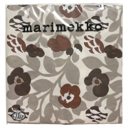 マリメッコ marimekko ペーパーナプキン 紙ナプキン ランチサイズ 20枚 720763 GREEN GREEN グリーングリーン cream brown 花柄 ブラウン系