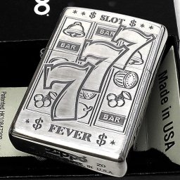 ZIPPO ライター ジャックポットGAME スロット ジッポ シルバー燻し 両面柄違い パチスロ 銀鏡面 スリーセブン かっこいい メンズ ギフト レディース プレゼント