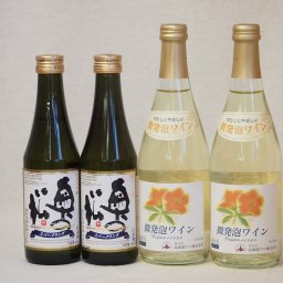 スパークリング日本酒×スパークリングワイン(奥の松純米大吟醸290ml2本 北海道おたるナイアガラ500ml白2本)計4本