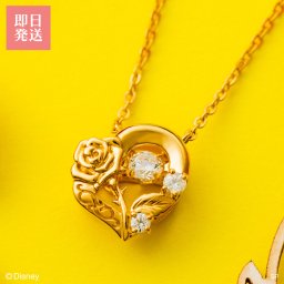 【送料無料】【即日発送】 美女と野獣 ダンシングストーンネックレス シルバー925 キュービックジルコニア イエロー ディズニー disney 揺れる石 ハート プリンセス 薔薇 ローズ ブランド おしゃれ かわいい アクセサリー 10代 20代 30代 40代 50代 レディース 女性 誕生日 記念日 プレゼント ギフト ホワイトデー 母の日 white clover ホワイトクローバー