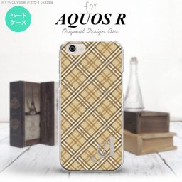 【SH03J】【スマホケース/スマホカバー】【アクオス R】SH03J スマホケース AQUOS R ケース アクオス R イニシャル チェックA ベージュ nk-sh03j-443ini【メール便送料無料】
