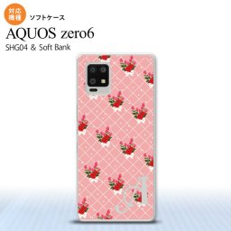 SHG04 SHG04 ZERO6 AQUOS zero6 スマホケース ソフトケース 花柄 バラ 編み ピンク +アルファベット メンズ レディース nk-zero6-tp266i