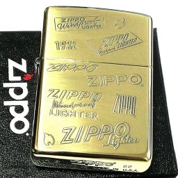 ZIPPO ロゴ ジッポー ライター ゴールド 両面加工 かっこいい ブラス いぶし仕上げ エッチング彫刻 メンズ おしゃれ プレゼント ギフト