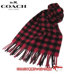 コーチ アウトレット COACH アパレル F21057  ウール チェック柄 バッファロー ブレンド スカーフ /マフラー RED(レッド) 【RCP】【楽天カード分割】【メンズ】