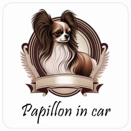 ドッグ カーステッカー イラスト付 Dog in Car パピヨン Bタイプ セーフティサイン 犬種別 正方形 13x13cm シール リア あおり運転対策 Dog Sticker 屋外 屋内 防水 かわいい おしゃれ 安全対策 カーサイン