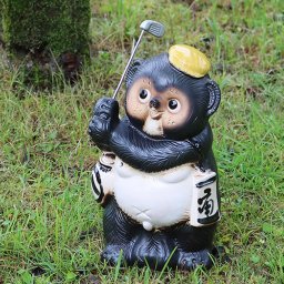 信楽焼 たぬき 置物 高さ29cm 陶器 縁起物 9号ゴルフ狸 ta-0335