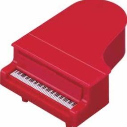 コンサートピアノ型　鉛筆削り レッド ※お取り寄せ商品 【音楽雑貨 音符・ピアノモチーフ】