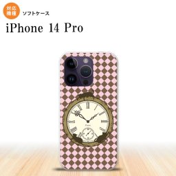iPhone14 Pro iPhone14 Pro スマホケース 背面ケースソフトケース 時計 チェック ピンク 2022年 9月発売 nk-i14p-tp1221