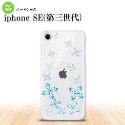 iPhoneSE 3 iPhoneSE 3 スマホケース ハードケース 花柄 カット 水色 メンズ レディース nk-ise3-805