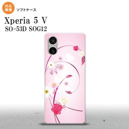 Xperia 5V Xperia 5V スマホケース 背面ケースソフトケース 花柄 ミックス A ピンク 2023年 10月発売 nk-xp55-tp273