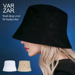 【メール便配送】【正規品 国内発送 送料無料】 VARZAR バザール 韓国 帽子 バケットハット 深め 小顔効果 顔が見えづらい 紫外線対策 レディース メンズ 人気 ファッション Stud drop over fit bucket hat スタッズ コットン100％ ユニセックス オーバーフィット 【ラッピング不可】