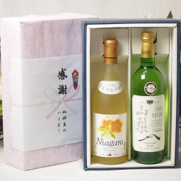実りの秋の贈り物 感謝の贈り物ボックス プレミアムなナイアガラワインと国産ワインセット 山梨 甲州 白ワイン やわらかな辛口(山梨県)750mlおたる完熟ナイアガラ甘口白ワイン720ml
