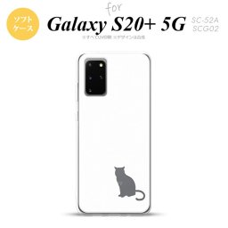 SC-52A SCG02 Galaxy S20+ 5G スマホケース ソフトケース 猫 影 白 クリア メンズ レディース nk-s20p-tp428