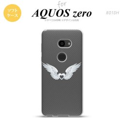 AQUOS zero アクオス ゼロ 801SH スマホケース カバー ソフトケース 翼(ハート) 白×クリア nk-801sh-tp472[スマホ,スマホケース,スマホカバー,ケース,カバー,ジャケット]