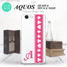 【506SH】【スマホケース/スマホカバー】【アクオス Xx3】506SH スマホケース AQUOS Xx3 ケース アクオス Xx3 イニシャル トランプ(帯) ピンク×クリア nk-506sh-530ini【メール便送料無料】