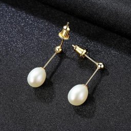 ピアス 両耳用 淡水パール シルバー925 ホワイト ピンク パープル イエローゴールド スタッド 中粒 一粒 ぶら下がり シンプル 上品 大人 おしゃれ pe0158