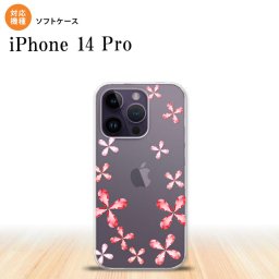 iPhone14 Pro iPhone14 Pro スマホケース 背面ケースソフトケース 花柄 カット 赤 2022年 9月発売 nk-i14p-tp806