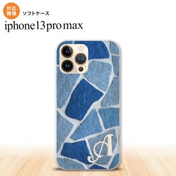 iPhone13ProMax iPhone13 Pro Max ケース ソフトケース ピクチャ 石畳 青 +アルファベット iPhone13 プロ マックス 6.7インチ おしゃれ かわいい メンズ レディース キッズ デザインたくさん nk-i13pm-tp734i