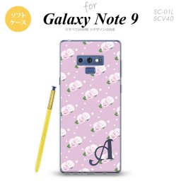Galaxy Note 9 ギャラクシー ノート9 SC-01L SCV40 スマホケース カバー ソフトケース 花柄・バラ（H） 紫ピンク イニシャル 対応 nk-note9-tp260i[スマホ,スマホケース,スマホカバー,ケース,カバー,ジャケット]
