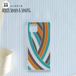 sense4 sense5 Aquos sense4/5 背面ケース カバー ステンドグラス風 おしゃれ 帯 グリーンブラウン ステンドグラス風 かわいい おしゃれ 背面ケース nk-sens4-sg19