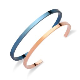 【レーザー刻印対応】FREE STYLE ステンレス 金属アレルギー対応 アレルギーフリー ペアバングル ペアアクセサリー ペア バングル 平打ち プレゼント ギフト FSSTBG020BL-FSSTBG020PG セット シンプル フリースタイル 【送料無料】