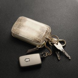 ヒマラヤ クロコダイル メンズ スマート キーケース シャイニング加工 ゴールド金具 シルバー金具 本革 レザー 贈り物 プレゼント ホワイト 白 クロコダイルキーケース ギフト (06001379-mens-1r) 定年退職 バレンタイン 成人祝い