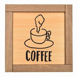 COFFEE コーヒー 木枠付 木製プレート サインプレート ドアプレート ピクトサイン 四角形 スポット案内板 Wi-Fi 授乳 充電 コンセント エスカレーター 階段 電話 熊出没 鹿出没 駐車場 消火器 車椅子 猫 応急手当 救急 医務室 自動販売機 インフォメーション