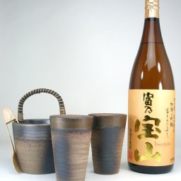 豪華酒器セット陶芸作家　安藤嘉規作（本格芋焼酎　富乃宝山　1800ｍｌ）