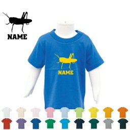 「バッタ」名入れTシャツ/ベビー服 キッズ服 お名前 子供服 キッズウェア こども服 入園 入学 新学期 幼稚園 保育園 小学校 ベビーウェア 入園祝い 入学祝い 【ネコポス発送可】【cf_bst】アイテム 昆虫