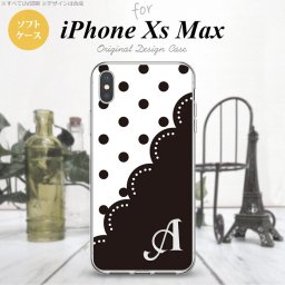 iPhoneXsMax iPhone XS Max スマホケース ソフトケース ドット レース A 黒 +アルファベット メンズ レディース nk-ixm-tp344i