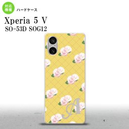 Xperia 5V Xperia 5V スマホケース 背面ケース ハードケース 花柄 バラ 編み 黄 +アルファベット 2023年 10月発売 nk-xp55-265i