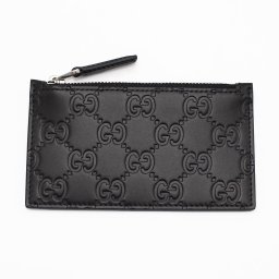 グッチ　GUCCI　カードケース　コインケース　779876 CWC1G 1000　ブラック　グッチシマ　レザー　GGエンボス　レザーウォレット　Outlet　アウトレット