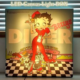 LEDライト インテリア 可愛い ベティ・ブープ キャンバス 壁掛け Canvas Light BOX BETTY-DINER おしゃれ 雑貨 光る 間接照明 かわいい バー カフェ お店 店舗 部屋