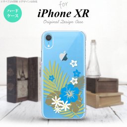 iPhoneXR iPhone XR スマホケース ハードケース ハイビスカス D クリア 水色 メンズ レディース nk-ipxr-1052