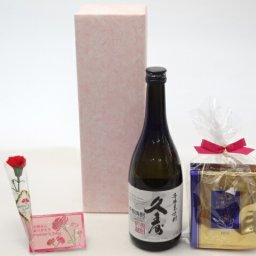 母の日 ギフトセット 麦焼酎セット 挽き立て珈琲(ドリップパック5パック)(宮崎本店 久寿 麦焼酎 25度 720ml )母の日カード お母さんありがとうカーネイション