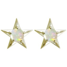オパールピアス 星ピアス スターモチーフピアス 18金