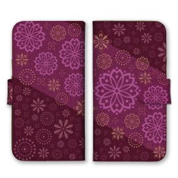 ＼全機種対応／ スマホケース 手帳型 スマホカバー 手帳タイプ スマートフォン ケース カバー 花柄 パターン レッド かわいい おしゃれ 人気 かっこいい カードホルダー付き カード収納 合皮 合成レザー