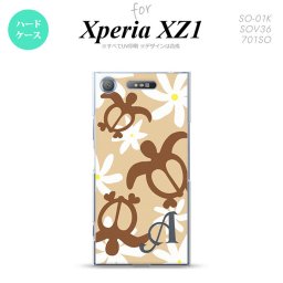 【SO01K】【スマホケース/スマホカバー】【エクスペリア XZ1】SO01K スマホケース Xperia XZ1 ケース エクスペリア XZ1 イニシャル ホヌ ティアレ ベージュ nk-so01k-1081ini【メール便送料無料】