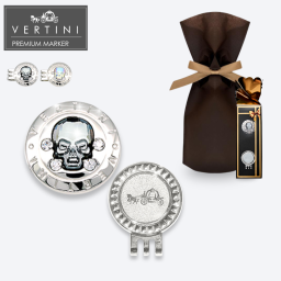 【記念品】VERTINI プレミアムゴルフマーカー (SKULL) ゴルフグッズ ギフト プレゼント