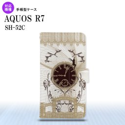 SH-52C AQUOS R7 手帳型スマホケース カバー 時計 妖精 黒 茶  nk-004s-r7-dr1253