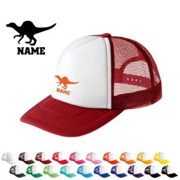 スピノサウルス2  名入れメッシュキャップ オリジナル セミオーダーメイド  名入れ 部活 サークル チームウェア お揃い 記念 クラブ  恐竜　化石　肉食　草食　雑食　海　陸