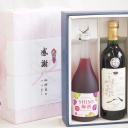 冬の贈り物お歳暮 感謝の贈り物ボックス 鍛高譚の梅酒と国産ワインセット(山梨 マスカットベーリーA 赤ワイン 重口(山梨県)750ml鍛高譚梅酒720ml